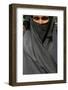 Woman wearing a black Islamic burqa, Bariali, Gazipur, Bangladesh-Godong-Framed Photographic Print