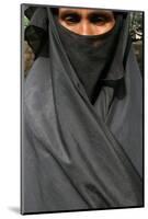 Woman wearing a black Islamic burqa, Bariali, Gazipur, Bangladesh-Godong-Mounted Photographic Print