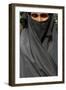 Woman wearing a black Islamic burqa, Bariali, Gazipur, Bangladesh-Godong-Framed Photographic Print