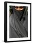 Woman wearing a black Islamic burqa, Bariali, Gazipur, Bangladesh-Godong-Framed Photographic Print