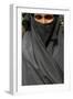 Woman wearing a black Islamic burqa, Bariali, Gazipur, Bangladesh-Godong-Framed Photographic Print