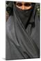 Woman wearing a black Islamic burqa, Bariali, Gazipur, Bangladesh-Godong-Mounted Photographic Print