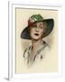 Woman Wearing a Brimmed Hat-null-Framed Art Print