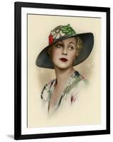 Woman Wearing a Brimmed Hat-null-Framed Art Print