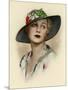 Woman Wearing a Brimmed Hat-null-Mounted Art Print