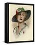 Woman Wearing a Brimmed Hat-null-Framed Stretched Canvas