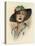 Woman Wearing a Brimmed Hat-null-Stretched Canvas