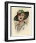 Woman Wearing a Brimmed Hat-null-Framed Art Print