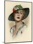 Woman Wearing a Brimmed Hat-null-Mounted Art Print