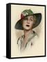 Woman Wearing a Brimmed Hat-null-Framed Stretched Canvas