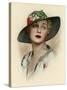 Woman Wearing a Brimmed Hat-null-Stretched Canvas