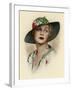 Woman Wearing a Brimmed Hat-null-Framed Art Print