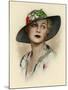 Woman Wearing a Brimmed Hat-null-Mounted Art Print