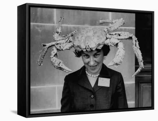 Woman Wearing a Crab Hat at the League of Women Voter's Convention-Robert W^ Kelley-Framed Stretched Canvas