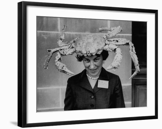 Woman Wearing a Crab Hat at the League of Women Voter's Convention-Robert W^ Kelley-Framed Photographic Print