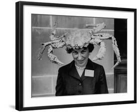 Woman Wearing a Crab Hat at the League of Women Voter's Convention-Robert W^ Kelley-Framed Photographic Print