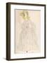 Woman Wearing a Yellow Bonnet and Polka Dot Dress-Leon Bakst-Framed Premium Giclee Print