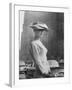 Woman Wearing An Elegant Spiral-Shaped Hat, 1956-The Chelsea Collection-Framed Giclee Print