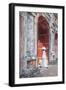 Woman Wearing Ao Dai Dress at Dien Tho Inside Citadel, Hue, Thua Thien-Hue, Vietnam (Mr)-Ian Trower-Framed Photographic Print