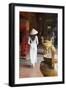 Woman Wearing Ao Dai Dress at Ha Chuong Hoi Quan Pagoda, Cholon, Ho Chi Minh City, Vietnam-Ian Trower-Framed Photographic Print