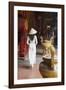 Woman Wearing Ao Dai Dress at Ha Chuong Hoi Quan Pagoda, Cholon, Ho Chi Minh City, Vietnam-Ian Trower-Framed Photographic Print