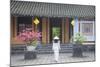 Woman Wearing Ao Dai Dress at Left House Inside Citadel, Hue, Thua Thien-Hue, Vietnam, Indochina-Ian Trower-Mounted Photographic Print