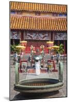 Woman Wearing Ao Dai Dress at Mieu Temple Inside Citadel, Hue, Thua Thien-Hue, Vietnam, Indochina-Ian Trower-Mounted Photographic Print