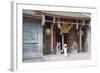 Woman Wearing Ao Dai Dress at Nghia an Hoi Quan Pagoda, Cholon, Ho Chi Minh City, Vietnam-Ian Trower-Framed Photographic Print