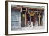 Woman Wearing Ao Dai Dress at Nghia an Hoi Quan Pagoda, Cholon, Ho Chi Minh City, Vietnam-Ian Trower-Framed Photographic Print