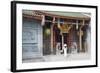 Woman Wearing Ao Dai Dress at Nghia an Hoi Quan Pagoda, Cholon, Ho Chi Minh City, Vietnam-Ian Trower-Framed Photographic Print