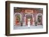 Woman Wearing Ao Dai Dress at Phouc Kien Assembly Hall, Hoi An, Quang Nam, Vietnam, Indochina-Ian Trower-Framed Photographic Print