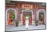 Woman Wearing Ao Dai Dress at Phouc Kien Assembly Hall, Hoi An, Quang Nam, Vietnam, Indochina-Ian Trower-Mounted Photographic Print