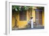 Woman Wearing Ao Dai Dress with Bicycle, Hoi An, Quang Ham, Vietnam-Ian Trower-Framed Photographic Print