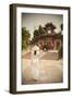 Woman Wearing Ao Dai Dress-Ian Trower-Framed Photographic Print