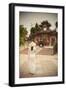 Woman Wearing Ao Dai Dress-Ian Trower-Framed Photographic Print