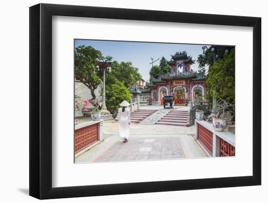 Woman Wearing Ao Dai Dress-Ian Trower-Framed Photographic Print