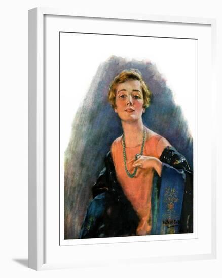 "Woman Wearing Beaded Necklace,"February 26, 1927-William Haskell Coffin-Framed Giclee Print