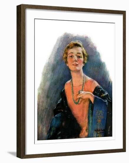 "Woman Wearing Beaded Necklace,"February 26, 1927-William Haskell Coffin-Framed Giclee Print