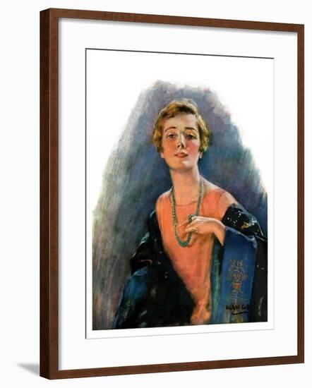 "Woman Wearing Beaded Necklace,"February 26, 1927-William Haskell Coffin-Framed Giclee Print
