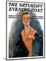 "Woman Wearing Beaded Necklace," Saturday Evening Post Cover, February 26, 1927-William Haskell Coffin-Mounted Giclee Print