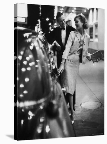 Woman Wearing Daridow Copy of Chanel Evening Suit-Gordon Parks-Stretched Canvas