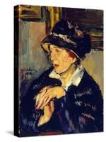Woman Wearing Dark Hat, 1917-Anton Faistauer-Stretched Canvas