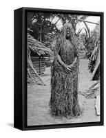 Woman Wearing Full Mourning Costume, Melanesia, 1920-Gunnar Landtman-Framed Stretched Canvas