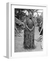 Woman Wearing Full Mourning Costume, Melanesia, 1920-Gunnar Landtman-Framed Giclee Print