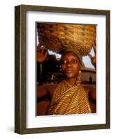 Woman Wearing Gold Fabric Dress and Carrying Basket, Kabile, Brong-Ahafo Region, Ghana-Alison Jones-Framed Photographic Print