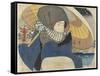 Woman Wearing Hood with Umbrella, 1818-Utagawa Kunisada-Framed Stretched Canvas