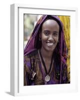 Woman Wearing Maria Theresa Thaler, an Old Silver Coin, at Senbete, Weekly Market, Ethiopia-Nigel Pavitt-Framed Photographic Print