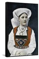 Woman Wearing Norwegian National Costume, C1890-L Boulanger-Framed Stretched Canvas