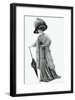 Woman Wearing Piped Tunic Skirt-null-Framed Art Print