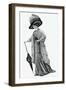 Woman Wearing Piped Tunic Skirt-null-Framed Art Print